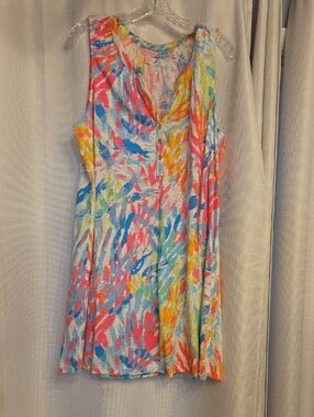 Lilly Pulitzer Multicolor Palm-Print Sleeveless Mini Dress